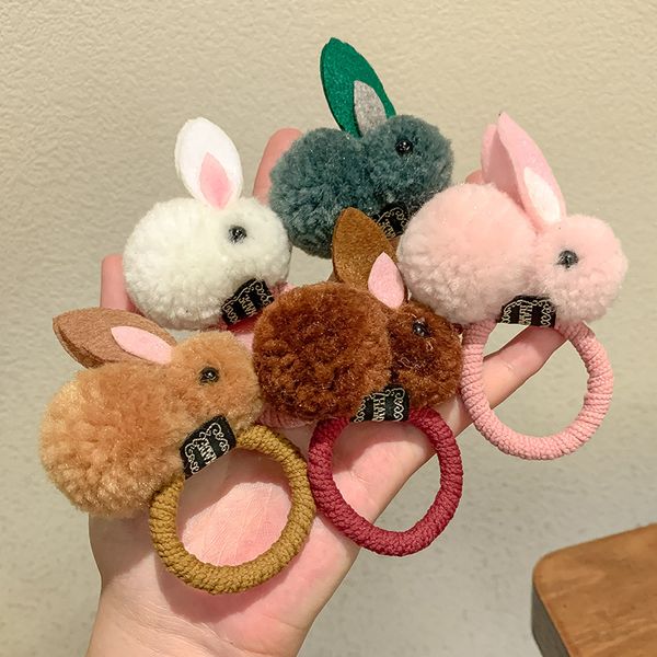 

fashion cute rabbit hairpins ribbon hairring solid easter hair clips princess headwear hair accessories 1835, Slivery;white