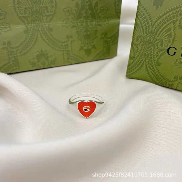 

20% off 2023 new luxury fashion jewelry for silver double enamel light blue love couple ring gift