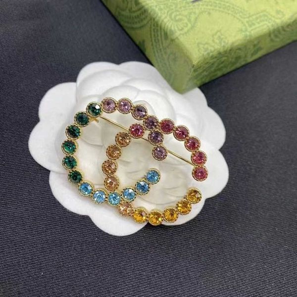 

factory direct sales 2023 new luxury fashion jewelry for double color diamond brooch brass material corsage sweater suit coat silver pin, Gray