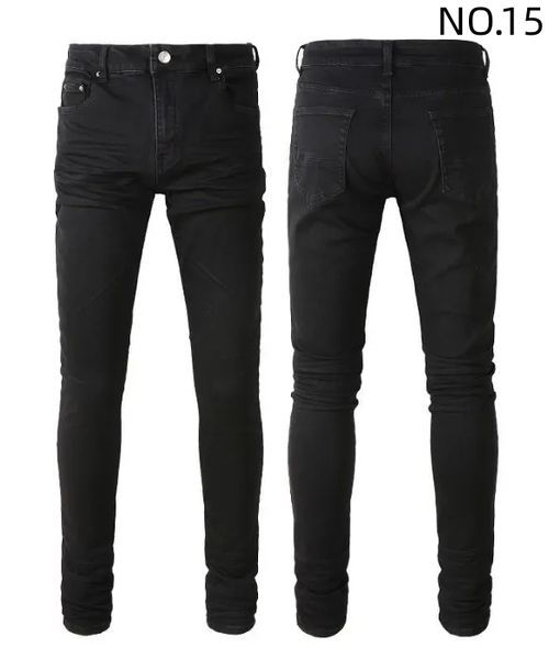 

fashion ripped skinny jeans men's distressed mens motorcycle moto long off cotton slim feet high street denim light blue paste cloth ho, Black