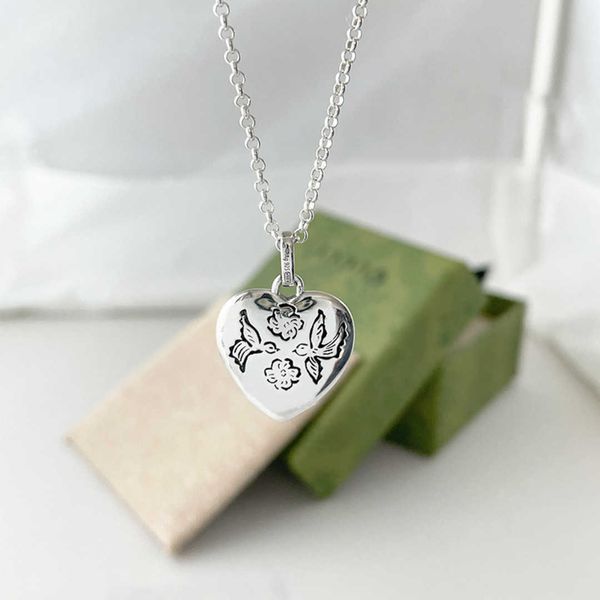 

20% off all items 2023 new luxury fashion jewelry for silver fearless heart-shaped necklace blind for love eye flower and bird