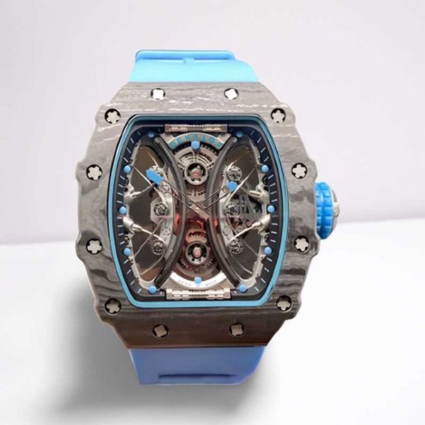 

luxury automatic mechanical watch richa milles carbon fiber large dial hollow-out bucket flywheel men's mens spor