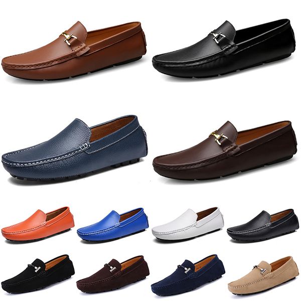 

mens women casual shoes leather soft sole black white red orange blue brown sneaker 007