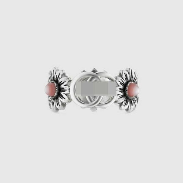 

sterling silver small daisy powder shell personality men and women lovers ring valentine's day gift luxury ornament