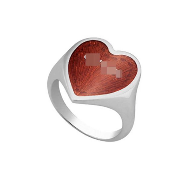 

60% off 2023 new luxury fashion jewelry for sterling silver red enamel heart family trend senior men and women pair ring gift