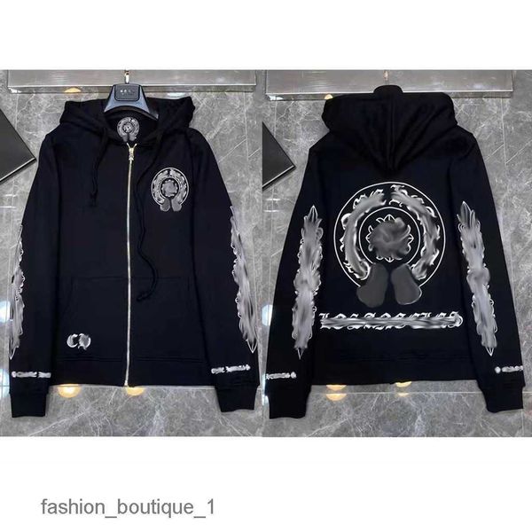 

mens luxury heart classic jackets sweatshirts fashion chromes designer hoodies ch zipper hooded sweater cross pullover sanskrit hoodie9k6oz, Black