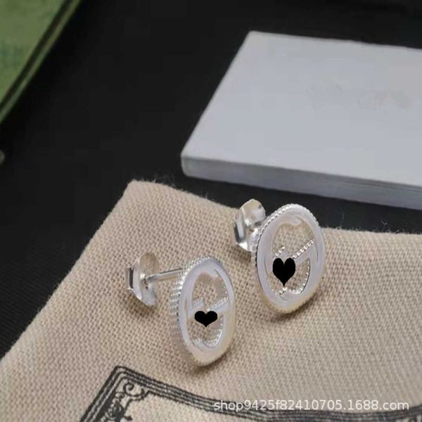 

60% off 2023 new luxury fashion jewelry for silver lace cut-out interlocking double earrings for lovers, Golden