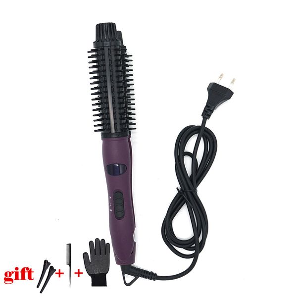 

curling irons 4 in 1 ceramic styler hair curler brush straight and curl iron perm hair comb pear flower electric round brush shape 230306