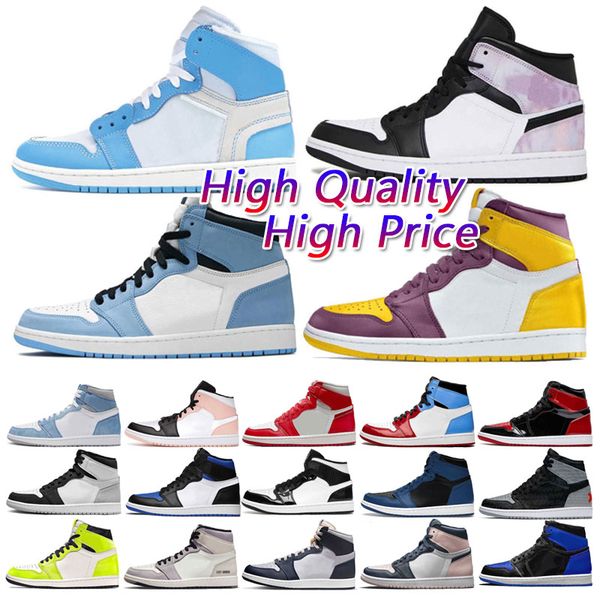 

2023 arrival mens basketball shoes jorda 1 1s patent bred white university blue grey fog dark mocha jorden1s off men women sports shoes snea