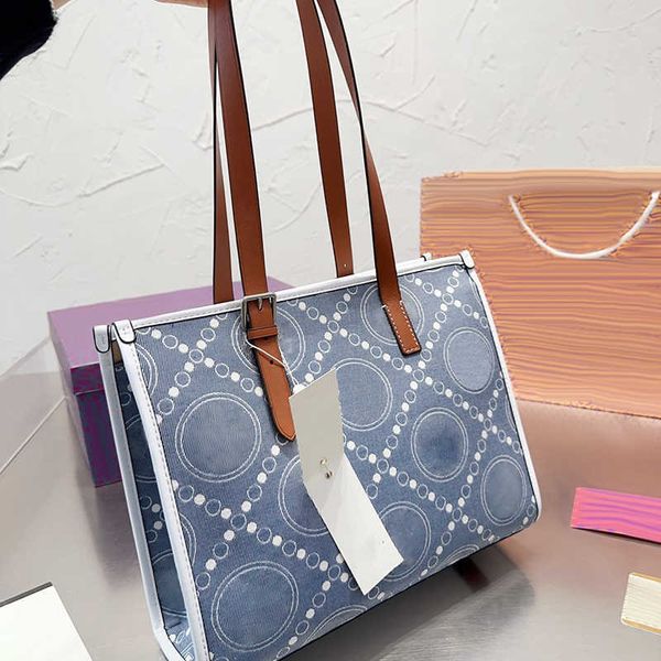 

tote bag large designer bag shopping handbags fashion denim canvas totes vintage print shoulder bags purse lady luggage 230306