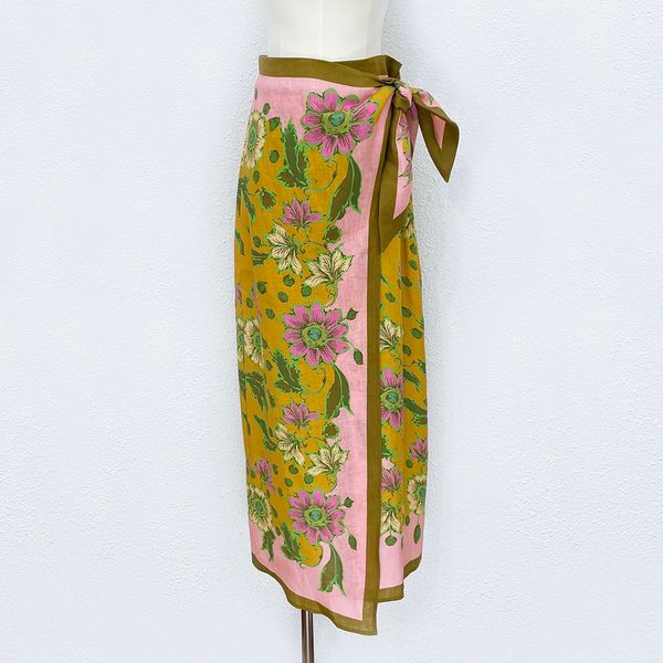 

skirts 2023 australian designer designed linen print skirt, Black