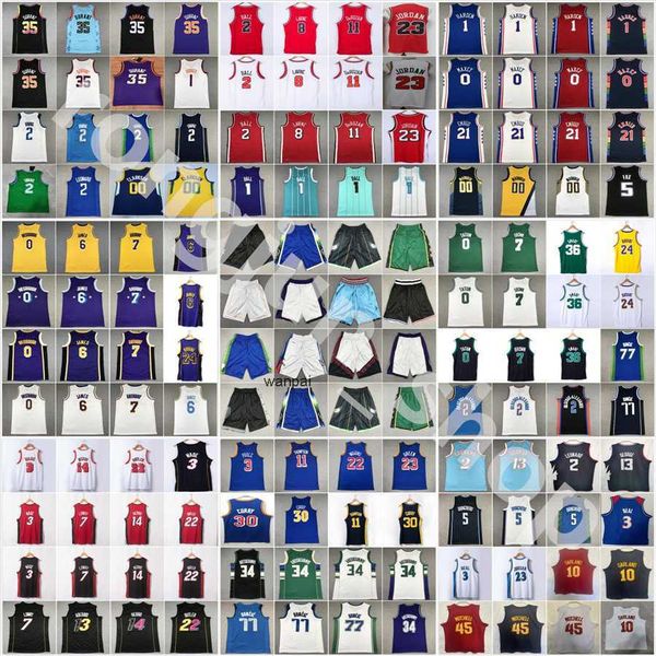 

2023 new city basketball tyrese maxey devin booker tyler herro jayson tatum kyrie irving giannis antetokounmpo ja morant luka doncic brown, Black;red