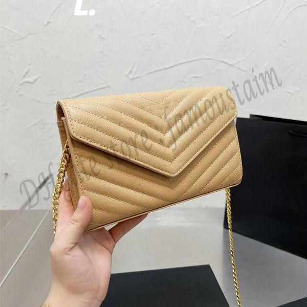 

fashion chain lady shoulder crossbody bag leather clutch for women classic designer caviar handbag shopping cosmetic bags purse wallet