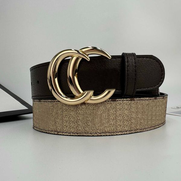 

luxury brand men belt fashion vintage printed alphabet smooth buckle denim belts r women decorative belt width 4cm, Black;brown