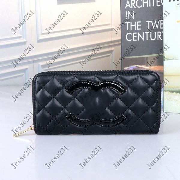 

designer wallet purse leather wallets card holder women men zipper long card holders coin purse woman shows exotic clutch wallets 4 colors, Red;black