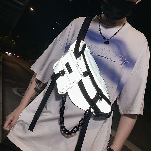 

waist bags techwear reflective crossbody men women hip hop tactical chest bag harajuku street fashion fanny pack 230306