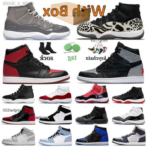 

2023 casual classic designer jumpman 1 1s basketball shoes women 11s space jam sneakers trainers bred patent rebellionaire banned 11 5819, Black