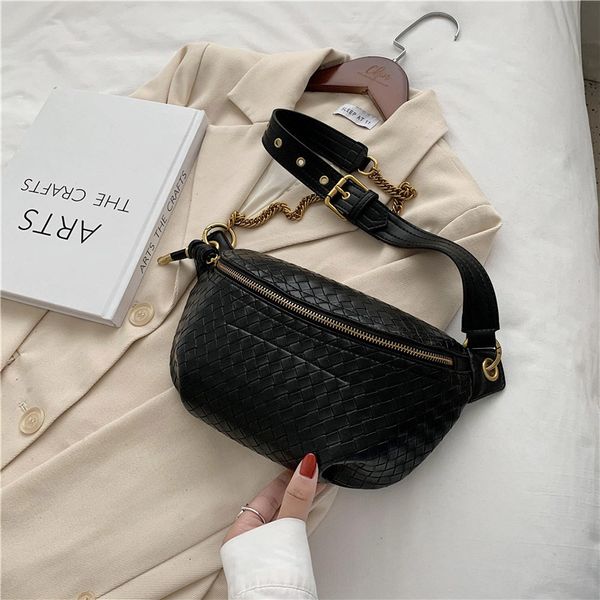

waist bags chain waist bag women leather fanny pack luxury brand crossbody chest pack mini waist belt bags fashion girl phone pack purse 230