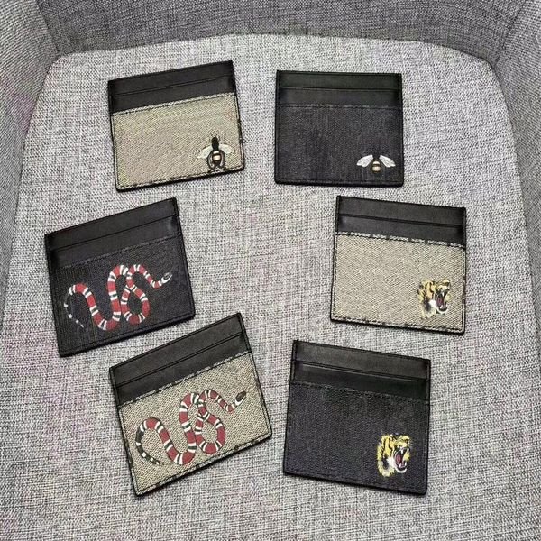 

classic printed animal small card bag fashion multi-card position protective sleeve designer small coin purse183e, Red;black