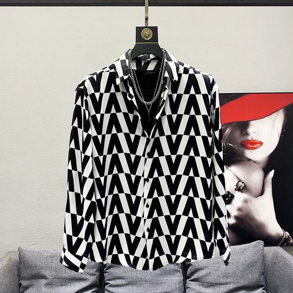 

men's casual shirts as878 fashion men's shirts runway luxury european design party style men's clothing 230306, White;black