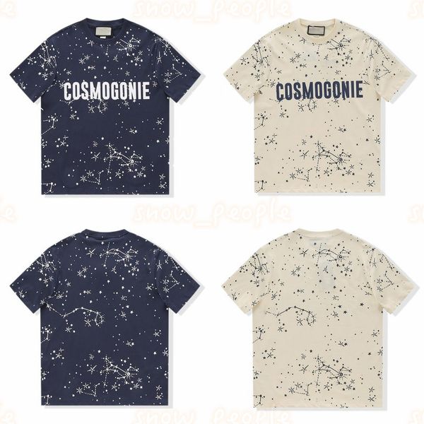 

designer mens streetwear t shirt men womens starry sky letter printing t shirts couples summer tees size xs, White;black