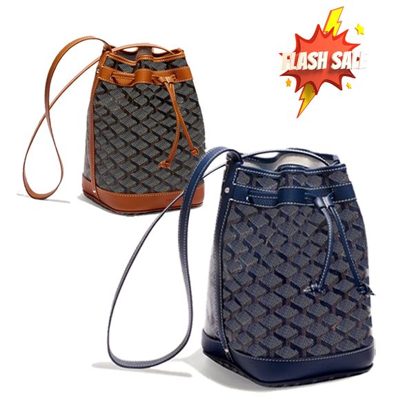 

fashion leather bucket pocket bag high capacity shoulder womens men handbags drawstring luxury designer simple clutch tote bags petit flot l