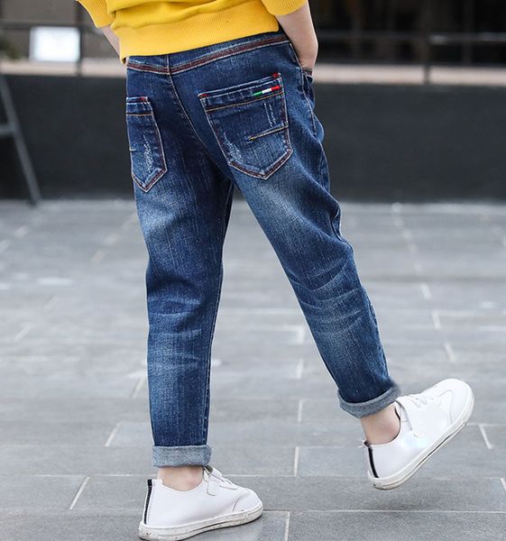 

jeans ienens 4-11 years boys clothes slim straight jeans classic bottoms children denim clothing pants kids baby boy casual trousers 230306, Blue