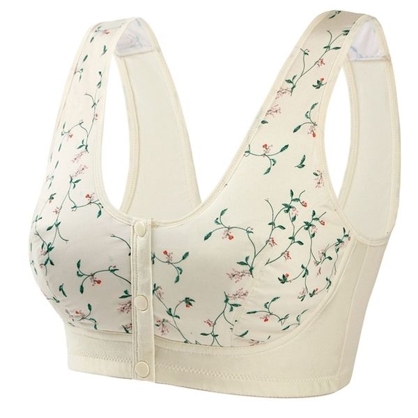 

maternity intimates fashion front button underwear women comfortable cotton brasieres vesttype middleaged wire bras bralette d5qa 230303, White