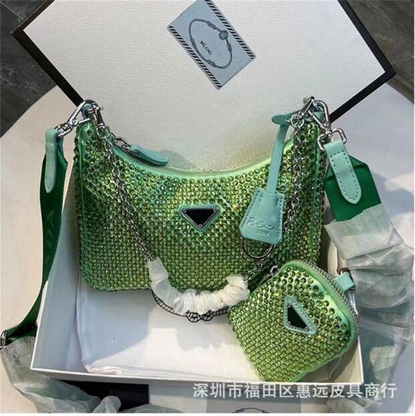 

fashion classic new shoulder bags women designers 2pcs/set armpit diamonds bag crossbody luxurys leather shoulder bags diamond totes handbag