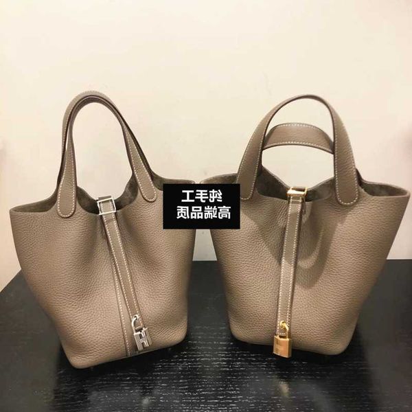 

original designer hermsd handbags designer herms picotin mr. zuo handmade vegetable basket bag wax thread sewn tc leather bucket cvn n57s