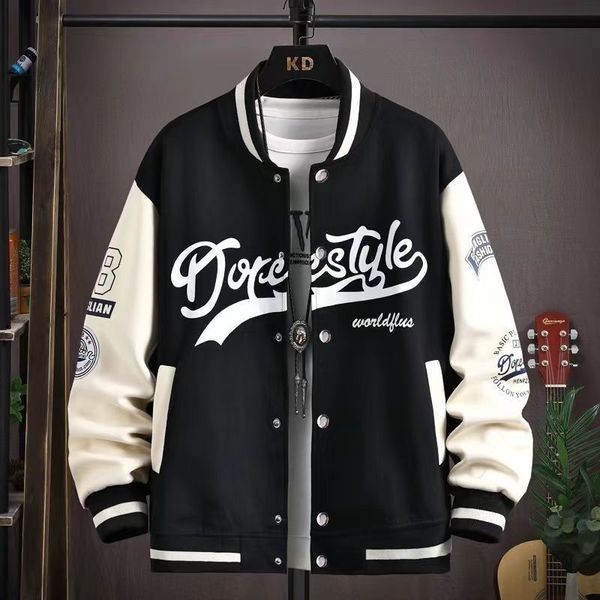 

men's jackets spring and autumn coat men's jacket baseball suit trend handsome first senior high school coat plus velvet 230303, Black;brown
