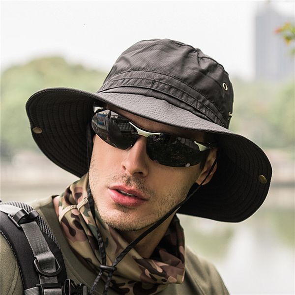 

wide brim hats bucket hats bucket hat men anti-uv sun hats outdoor fishing hiking cap fashion quick drying caps women's summer folding, Blue;gray