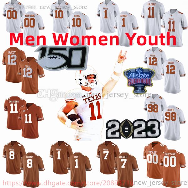 

custom s-6xl ncaa texas longhorns college football jerseys 8 xavier worthy 11 anthony cook 78 kelvin banks jr. 15 agiye hall 32 prince dorba, Black