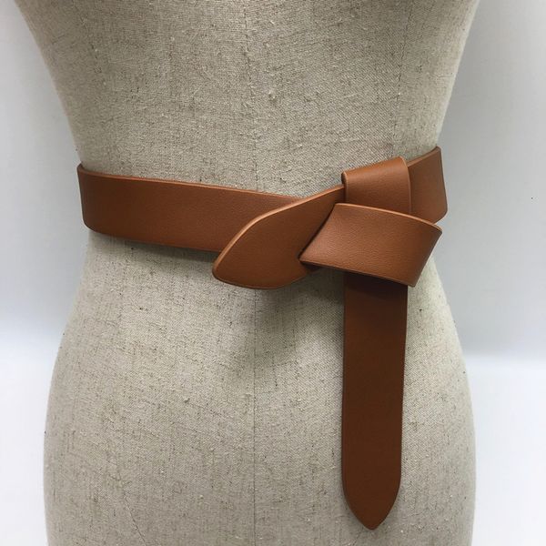 

belts brown leather belt women's fashion casual luxury designer dress accessories gothic vintage knotted girdle corset for women 230306, Black;brown