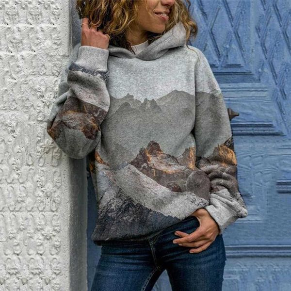 

women's hoodies sweatshirts 2023 autumn and winter 2023 new hooded long-sleeved digital printed sweater women t230303, Black