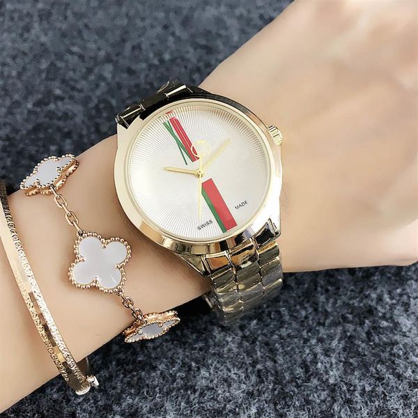 

brand watch women ladies girl style metal steel band quartz wrist watches 45303k, Slivery;brown