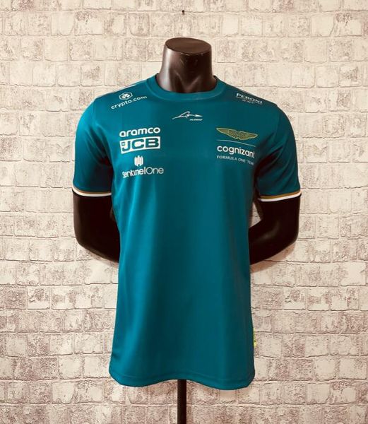 

f1 2023 for aston martin racing team motorsport outdoor quick-drying sports riding polo lapel shirt car fans green do not fade, Black;blue