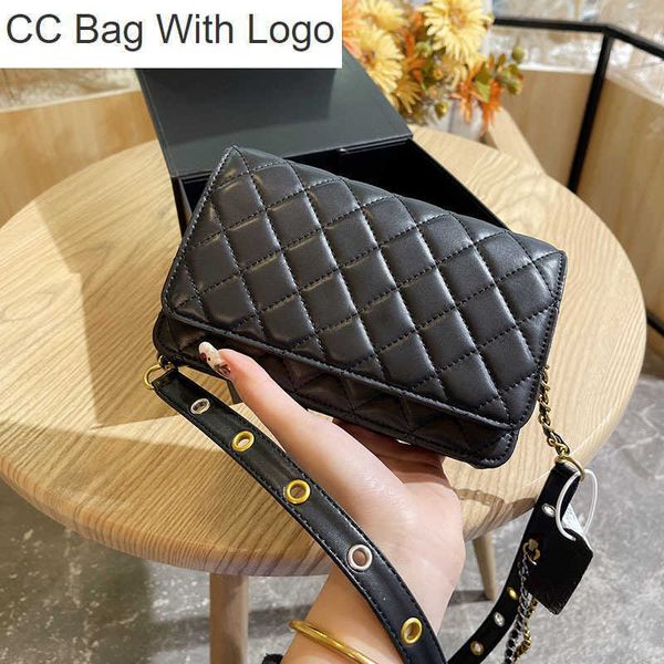 

cc handbags french womens fany packs wallet waist bust bags woc real leather strap with gold metal hardware matelasse chain crossbody should, Black