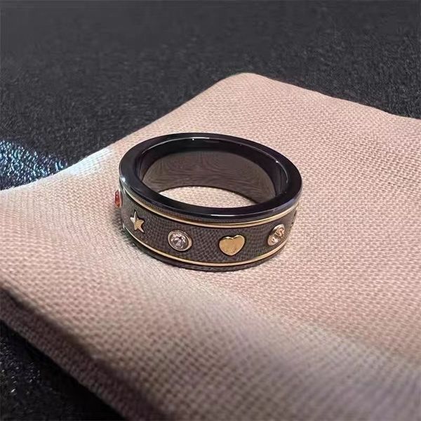 

brand letter ceramics ring for mens womens planet rings fashion designer extravagant brand letters ring jewelry women men wedding mens band, Silver