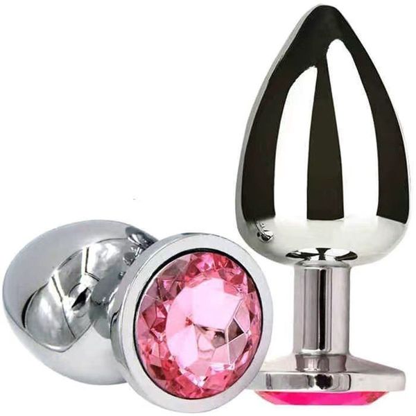 

set 3pcs/lot stainless steel plugs annal woman panties anal dilator crystal jewelry metal butt plug anus prostate dildo int, Black;white