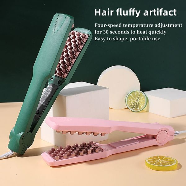 

curling irons fluffy hair curler professional ceramic 3d grid volumizer crimper corn perm splint flat styling tool 230306
