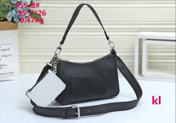 

women 2pcs/set shoulder bags luxurys designers purse fashion chain leather water ripple totes handbag classic crossbody bag clutch