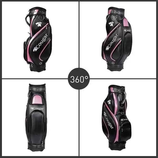 

golf bag multifunctional golf bag 14 clubs storage bag standing portable backpack, Black;red