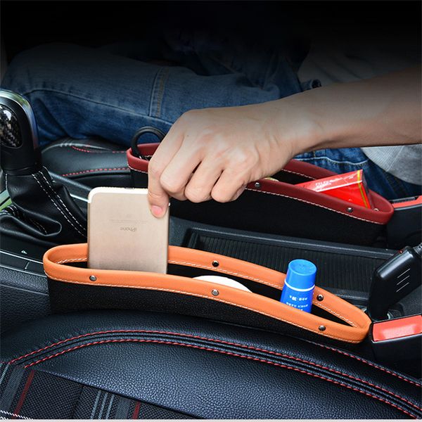 

pu leather car organizer storage car seat slip gap case storage pocket multifunctional driver seat catcher cup holder car accessories