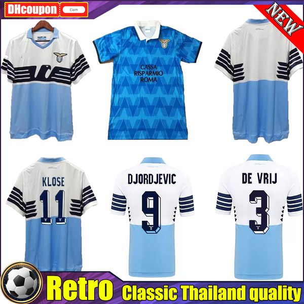 

lazio thai quality retro soccer jerseys 14 15 vintage uniform lulic candreva 2014 veron crespo klose football kit classic shirt football for, Black;yellow