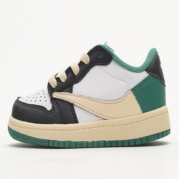 

2023 kids shoes jumpman 1 low wolf grey blue black white red children youth 1s travis multi mocha sports basketball baby infants prom night