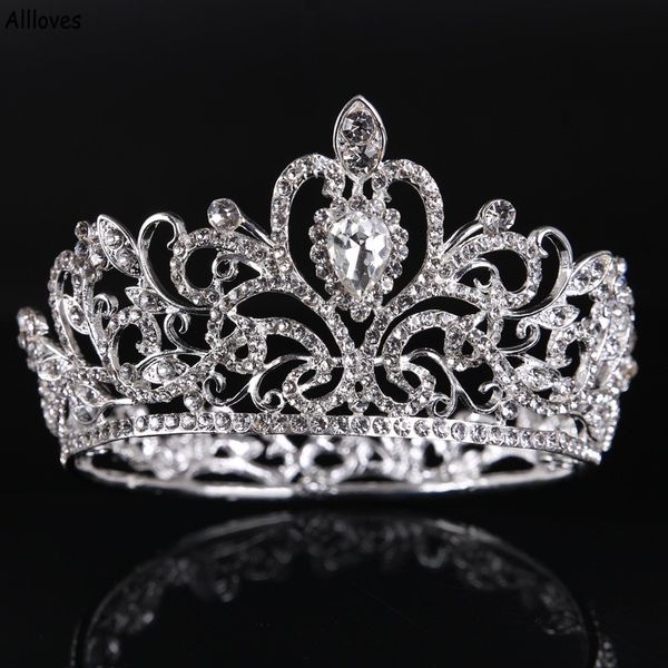 

classic design princess crown headpieces elegant wedding bridal hair jewelry tiaras and crowns women zircon corona princesa headband accesso, Silver