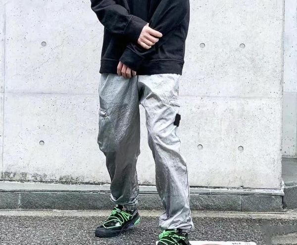 

mens cargo pants brand designer stone season two colors island spring nylon thin light joggers cargo pants streetwear trousers leisure men p, Black
