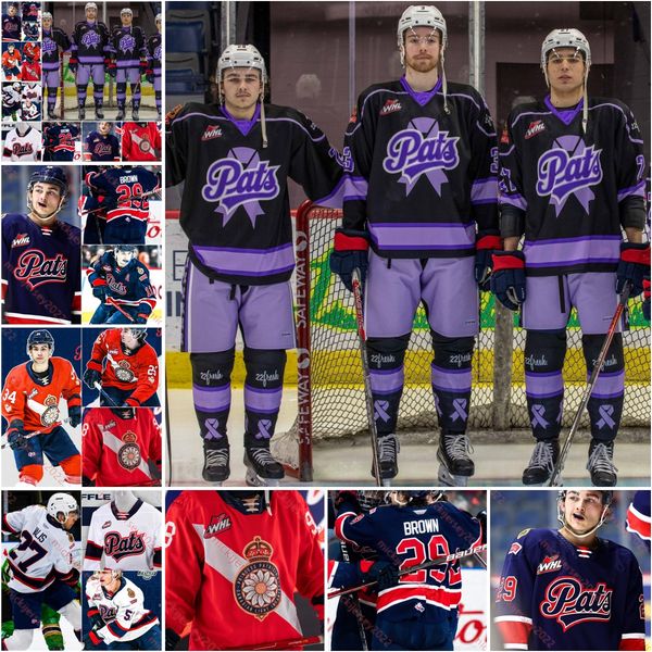 

pats regina custom hockey stitched jersey zane rowan zackary shantz drew sim tye spencer zack stringer alexander regina hockey jersey suzdal, Black