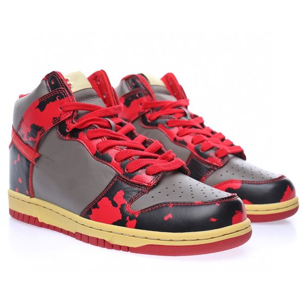 

shoes sb dunks high 1985 red acid wash outdoor sneaker sports with original box